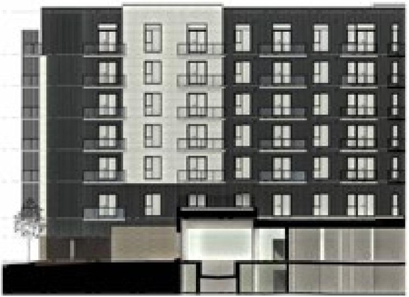 Rendering of building from page 36 of the file '2024-06-26 - Urban Design Brief - D07-12-24-0045'