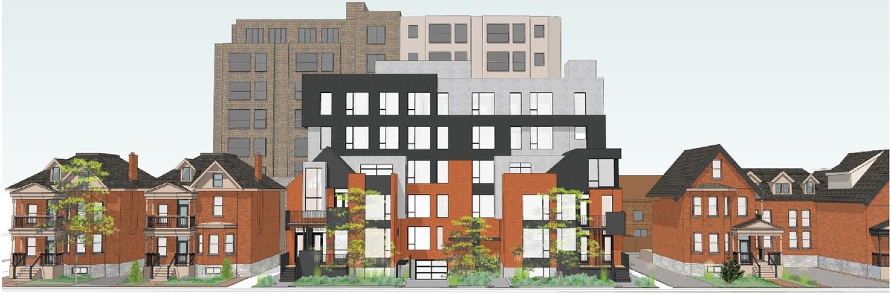 Rendering of building from page 9 of the file '2024-07-05 - Urban Design Brief - D07-12-24-0049'