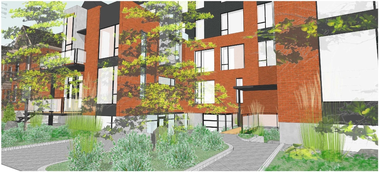 Rendering of building from page 12 of the file '2024-07-05 - Urban Design Brief - D07-12-24-0049'