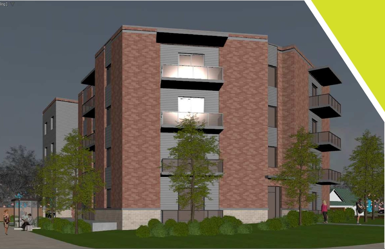 Rendering of building from page 1 of the file '2024-11-07 - urban design brief - D07-12-24-0058'