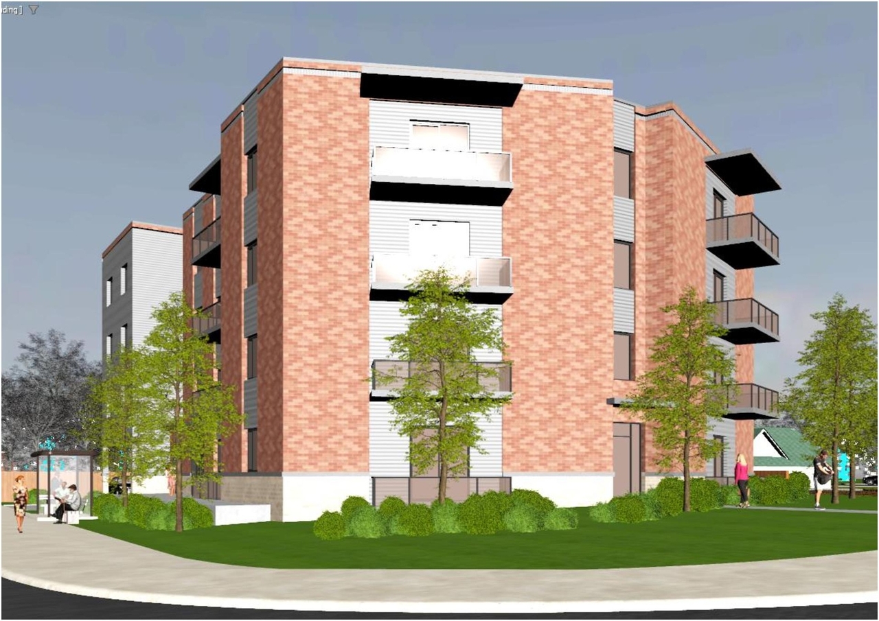 Rendering of building from page 4 of the file '2024-11-07 - urban design brief - D07-12-24-0058'