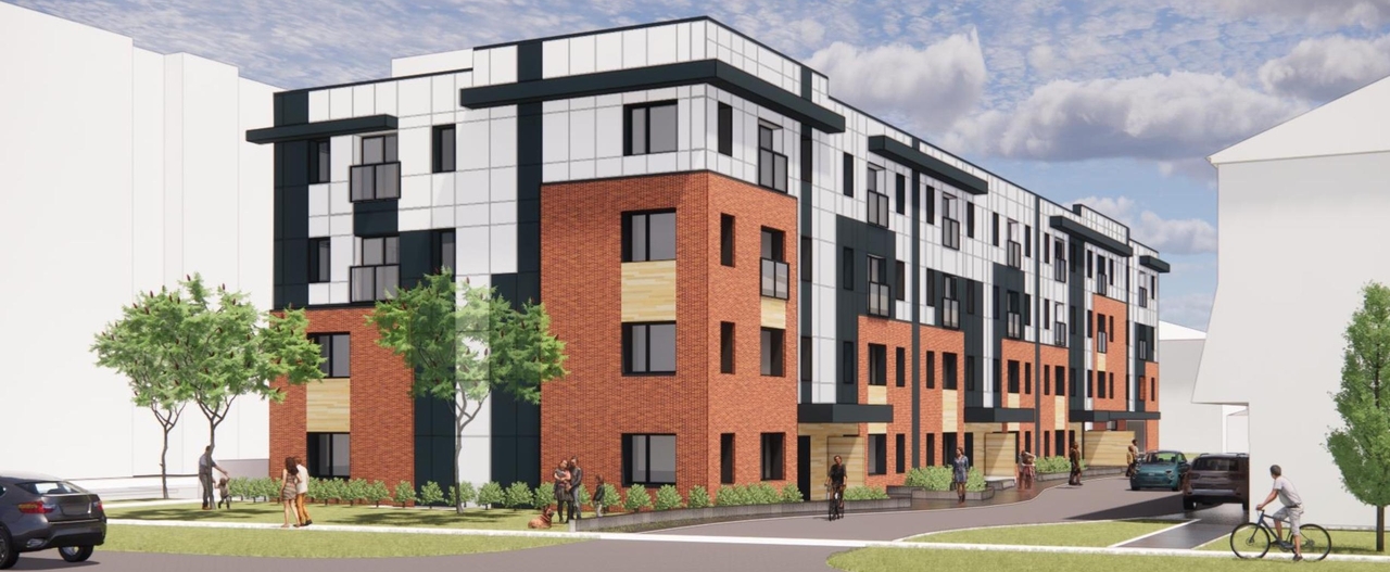 Rendering of building from page 1 of the file '2024-08-13 - Urban Design Brief - D07-12-24-0061'