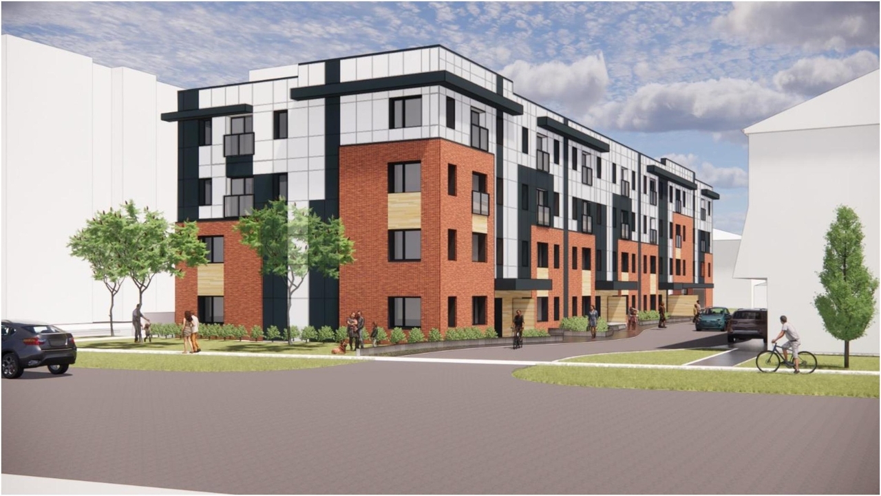 Rendering of building from page 19 of the file '2024-08-13 - Urban Design Brief - D07-12-24-0061'