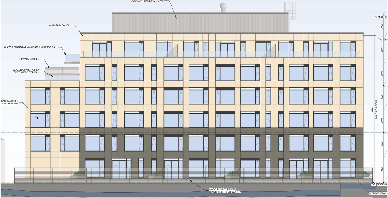 Rendering of building from page 20 of the file '2024-08-20 - Updated Design Brief - D07-12-24-0062'