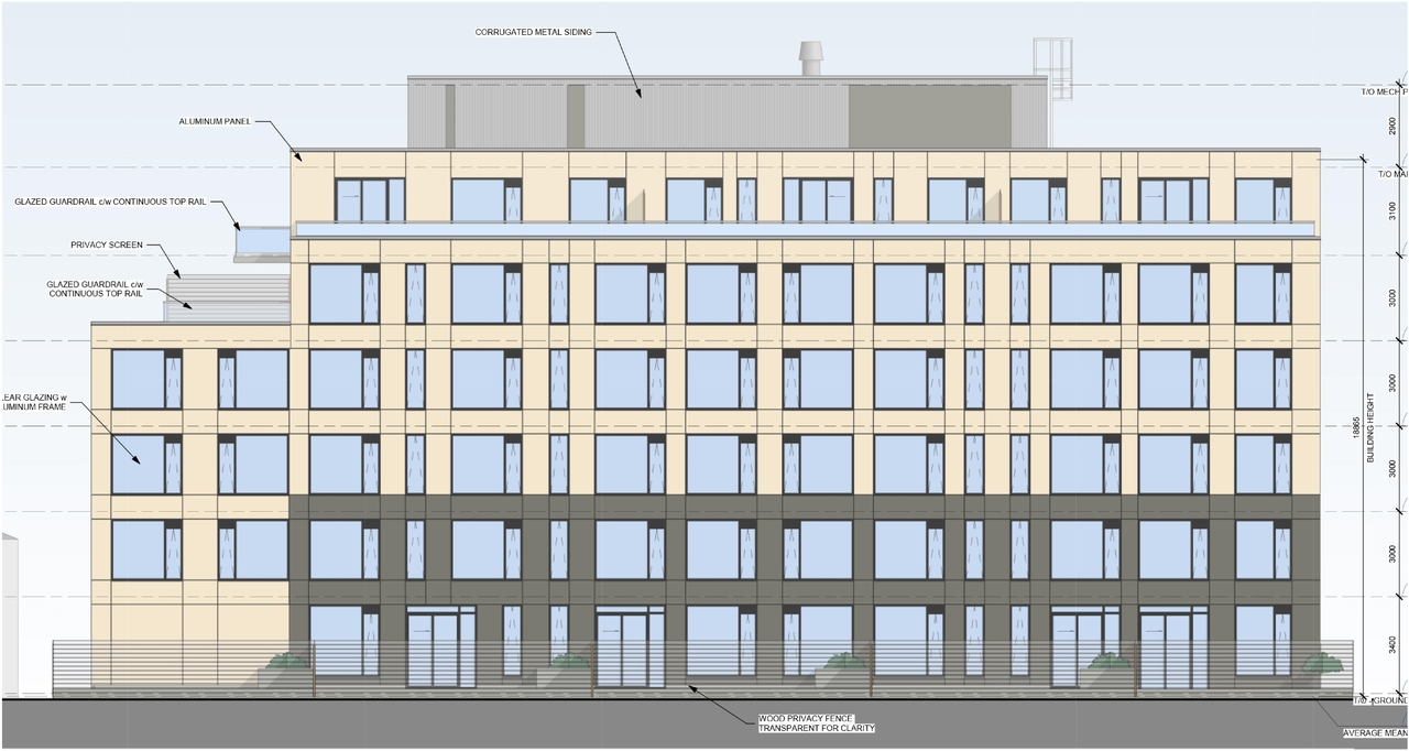 Rendering of building from page 20 of the file '2024-08-09 - Design Brief - D07-12-24-0062'