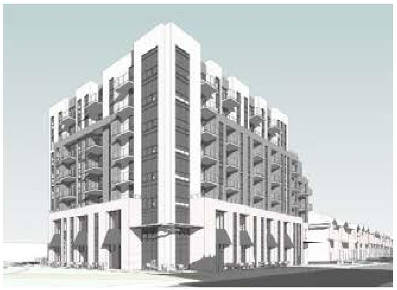 Rendering of building from page 13 of the file '2024-07-24 - Urban Design Brief - D07-12-24-0066'