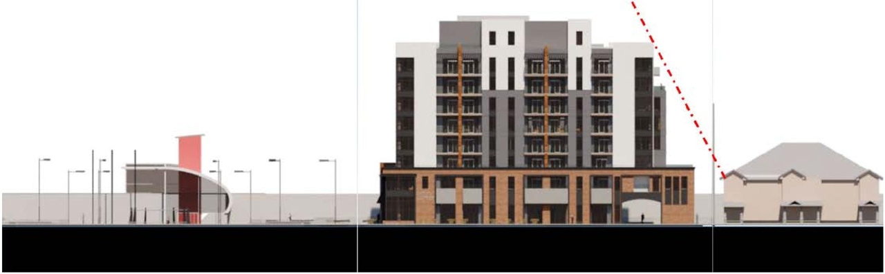 Rendering of building from page 16 of the file '2024-07-24 - Urban Design Brief - D07-12-24-0066'