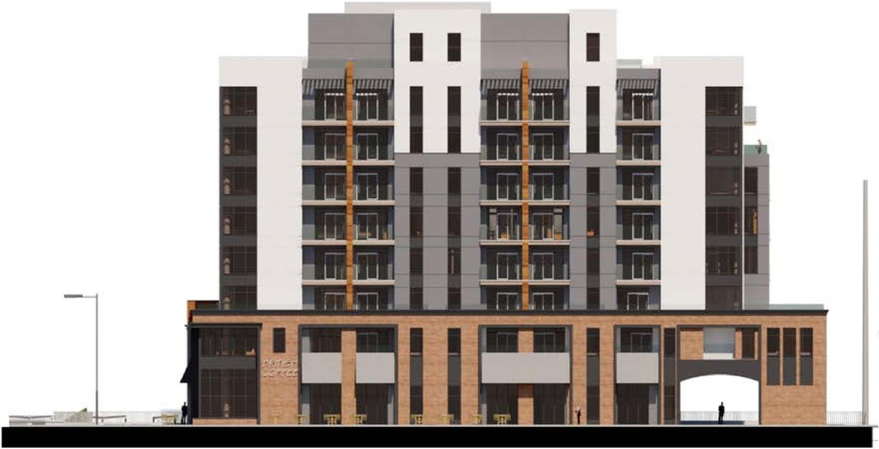 Rendering of building from page 23 of the file '2024-07-24 - Urban Design Brief - D07-12-24-0066'
