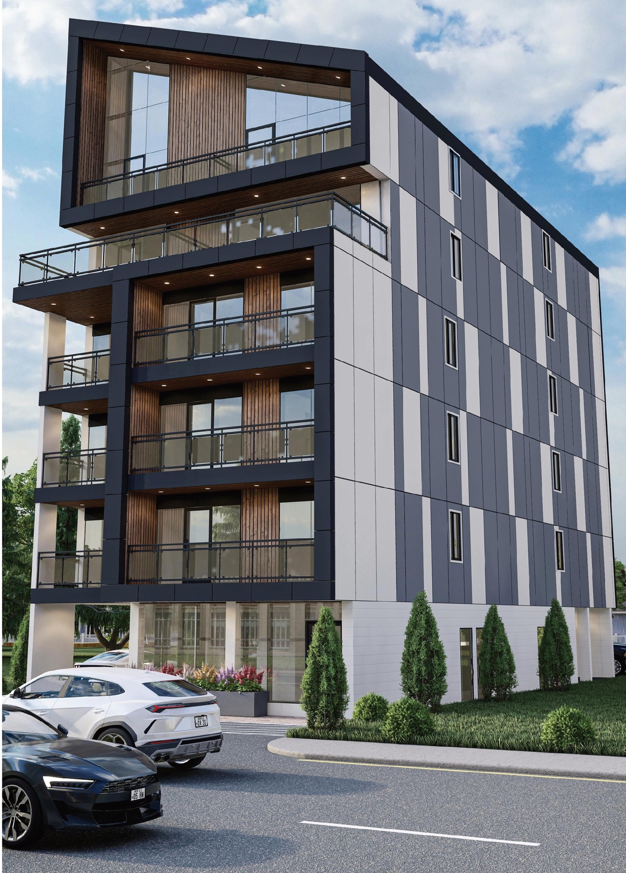 Rendering of building from page 1 of the file '2024-07-23 - Urban Design Brief - D07-12-24-0067'