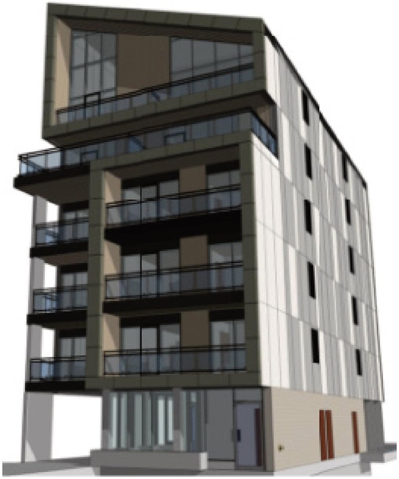 Rendering of building from page 12 of the file '2024-07-23 - Urban Design Brief - D07-12-24-0067'