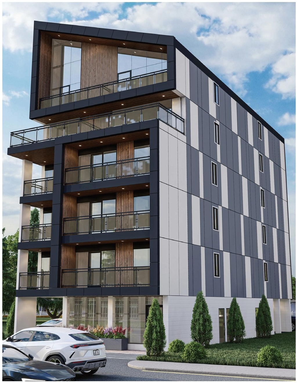 Rendering of building from page 12 of the file '2024-07-23 - Urban Design Brief - D07-12-24-0067'