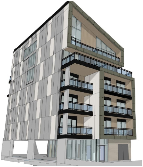 Rendering of building from page 13 of the file '2024-07-23 - Urban Design Brief - D07-12-24-0067'