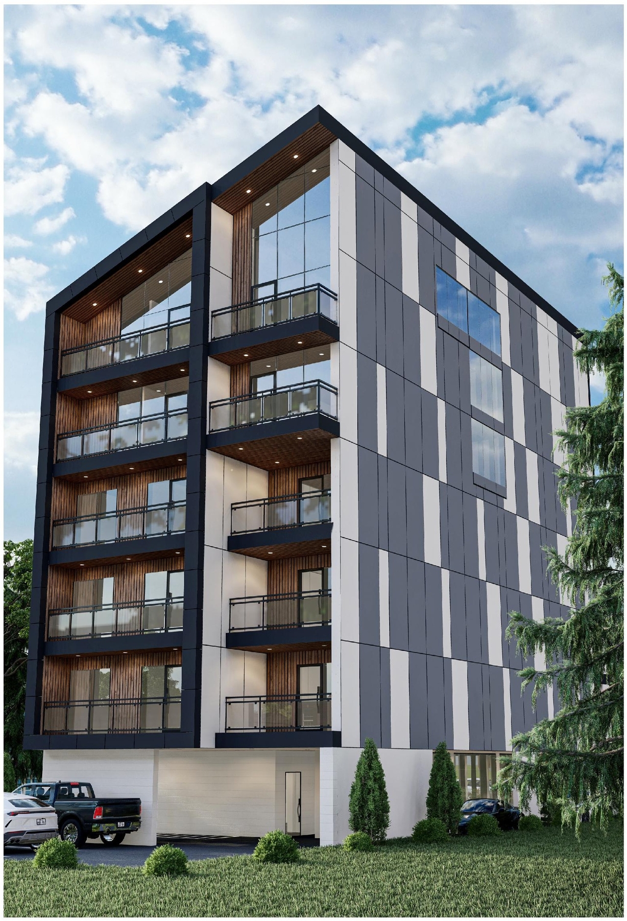 Rendering of building from page 21 of the file '2024-07-23 - Urban Design Brief - D07-12-24-0067'