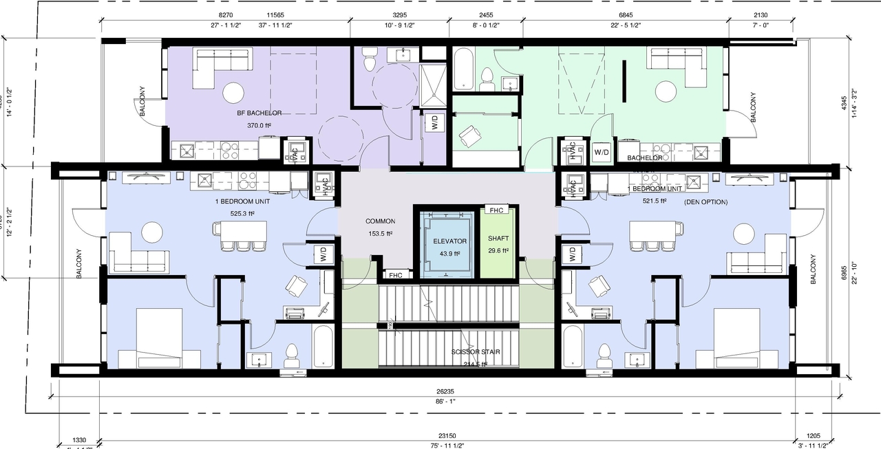 Floor plan for project from page 28 of the file '2024-07-23 - Urban Design Brief - D07-12-24-0067'