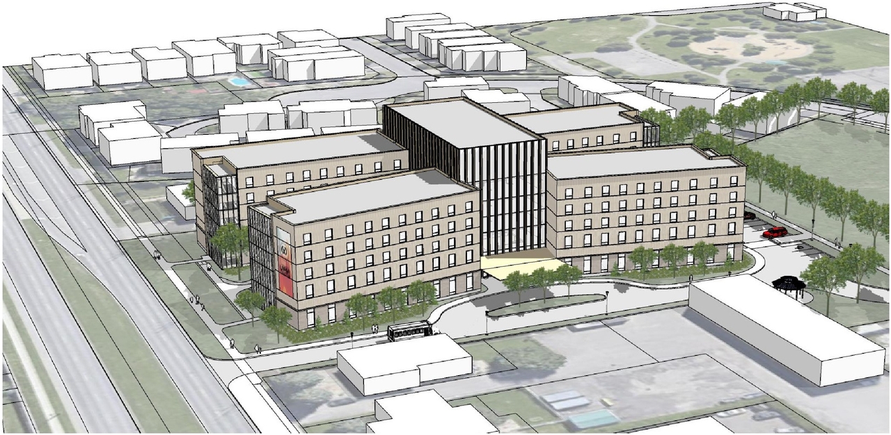Rendering of building from page 2 of the file '2024-09-04 - Architectural Design Brief - D07-12-24-0068'