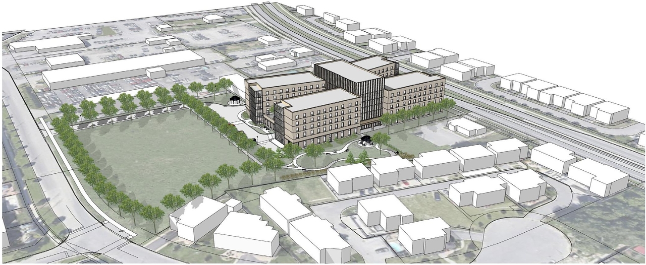 Rendering of building from page 9 of the file '2024-09-04 - Architectural Design Brief - D07-12-24-0068'