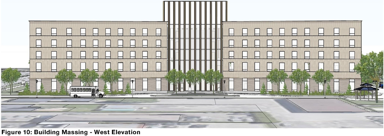 Rendering of building from page 10 of the file '2024-09-04 - Architectural Design Brief - D07-12-24-0068'