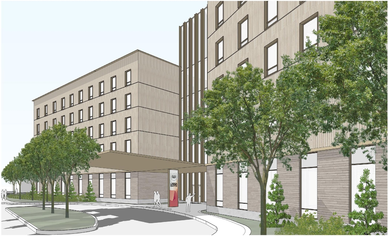 Rendering of building from page 21 of the file '2024-09-04 - Architectural Design Brief - D07-12-24-0068'