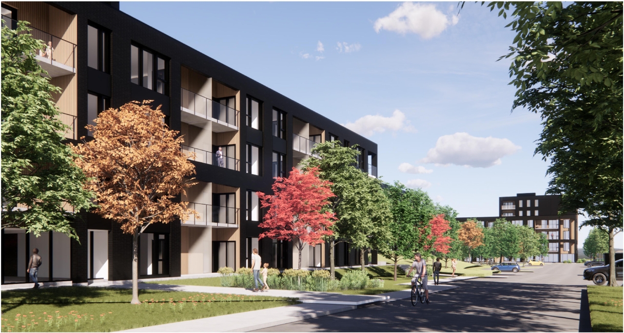 Rendering of building from page 6 of the file '2024-07-25 - Urban Design Brief - D07-12-24-0069'