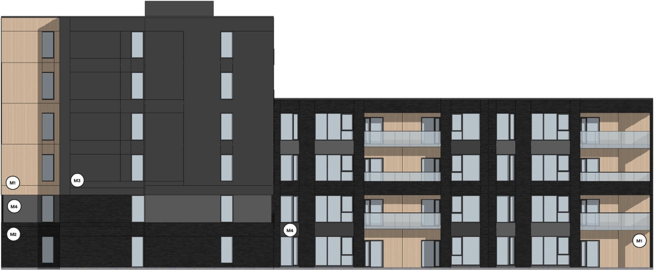 Rendering of building from page 27 of the file '2024-07-25 - Urban Design Brief - D07-12-24-0069'