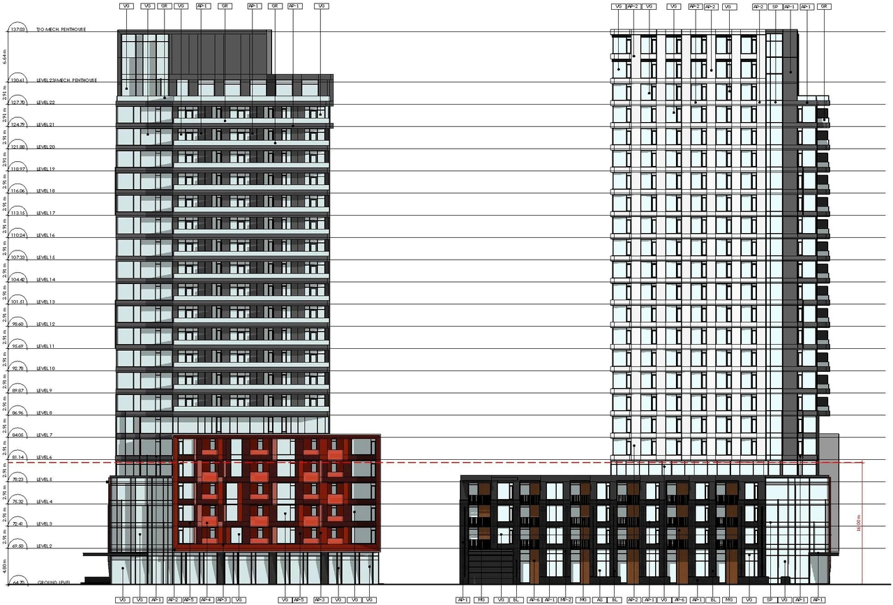 Rendering of building from page 21 of the file '2024-08-02 - Design Brief - D07-12-24-0072'