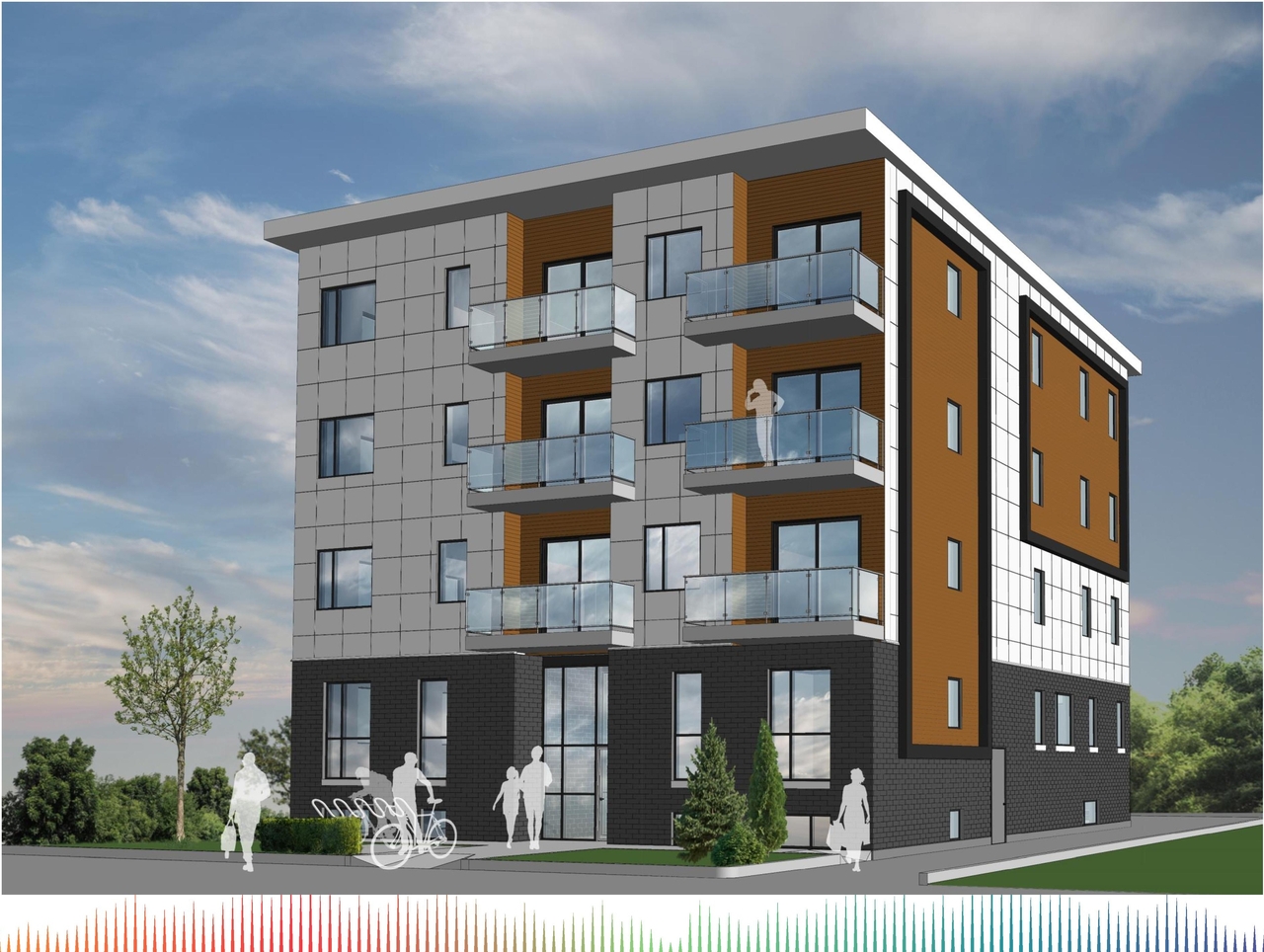 Rendering of building from page 13 of the file '2024-11-04 - Urban Design Brief Policy - D07-12-24-0079'