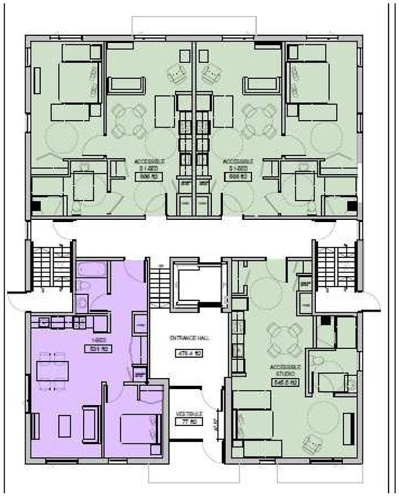 Floor plan for project from page 15 of the file '2024-08-08 - Urban Design & Policy Brief - D07-12-24-0079'