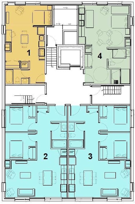 Floor plan for project from page 9 of the file '2024-08-08 - Urban Design & Policy Brief - D07-12-24-0080'