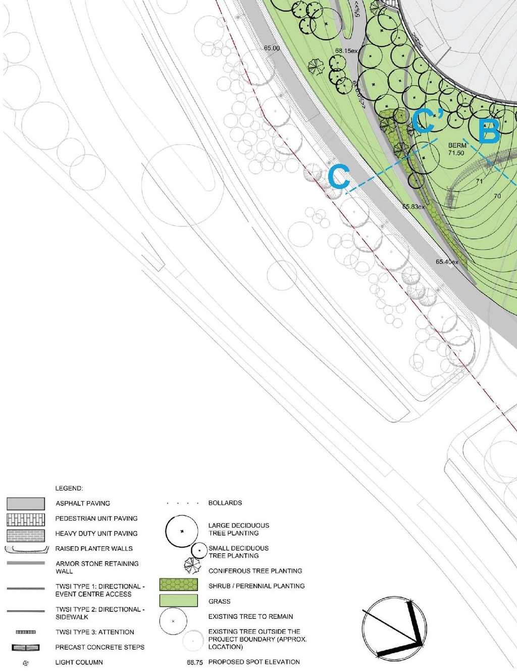Construction site plan for project from page 36 of the file '2024-08-08 - Urban Design Review Panel Report - D07-12-24-0082'