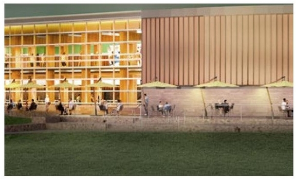Rendering of building from page 37 of the file '2024-09-10 - Urban Design Review Panel Report - Rev 1 - D07-12-24-0082'