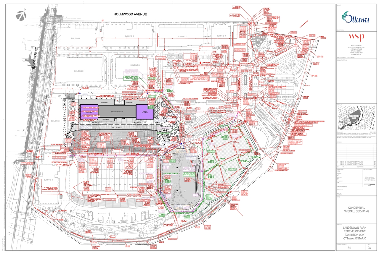 Construction site plan for project from page 67 of the file '2024-09-10 - Urban Design Review Panel Report - Rev 1 - D07-12-24-0082'