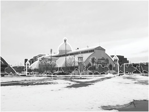 Rendering of building from page 148 of the file '2024-09-10 - Urban Design Review Panel Report - Rev 1 - D07-12-24-0082'
