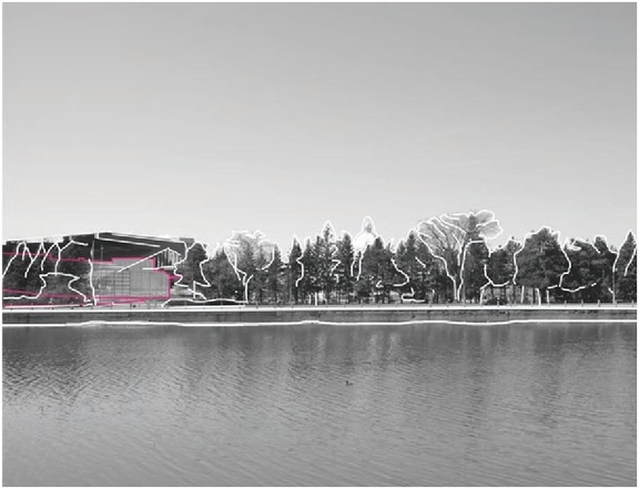 Rendering of building from page 154 of the file '2024-09-10 - Urban Design Review Panel Report - Rev 1 - D07-12-24-0082'