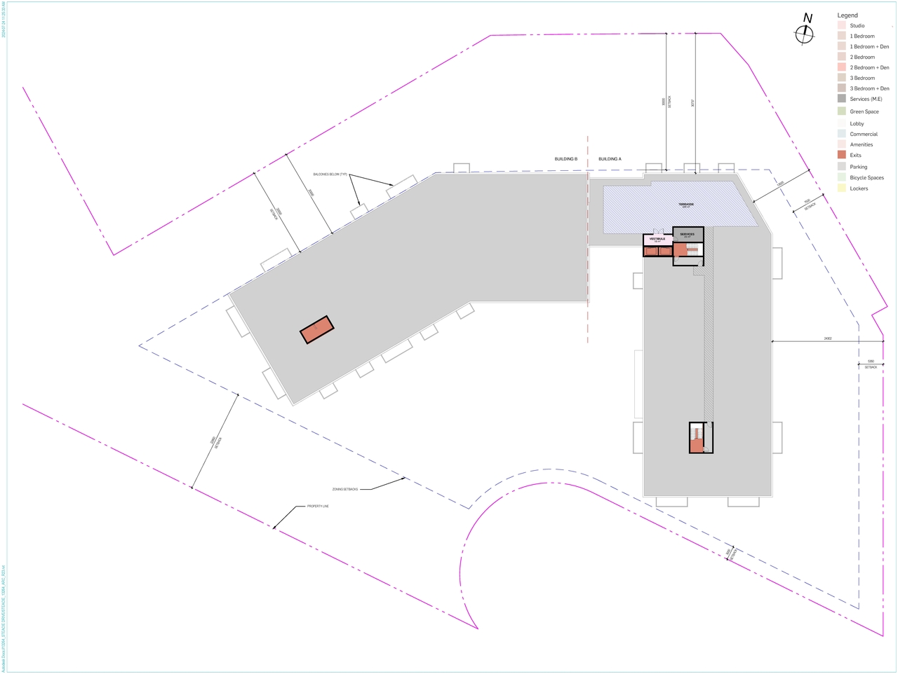 Construction site plan for project from page 4 of the file '2024-08-12 - Basement and Floor Plans - D07-12-24-0086'