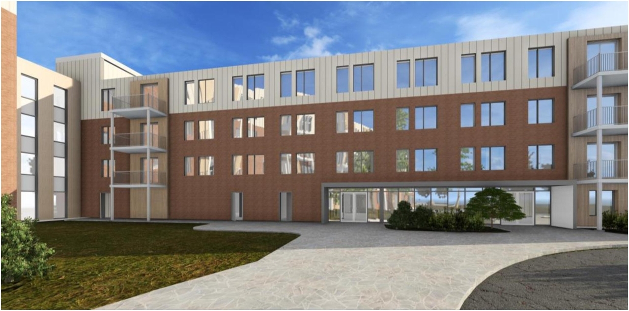 Rendering of building from page 8 of the file '2024-12-06 - Urban Design Brief - D07-12-24-0086'
