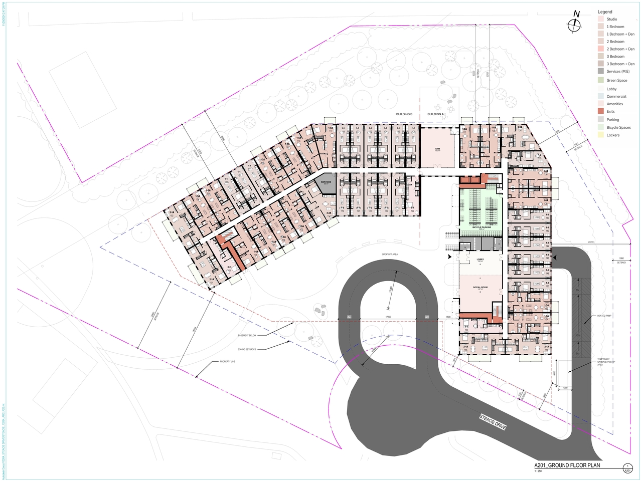 Construction site plan for project from page 2 of the file '2024-12-06 - Basement and Floor Plans - D07-12-24-0086'