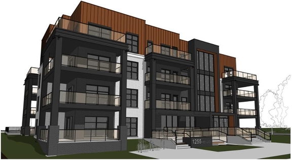 Rendering of building from page 11 of the file '2024-08-21 - Design Brief - D07-12-24-0090'