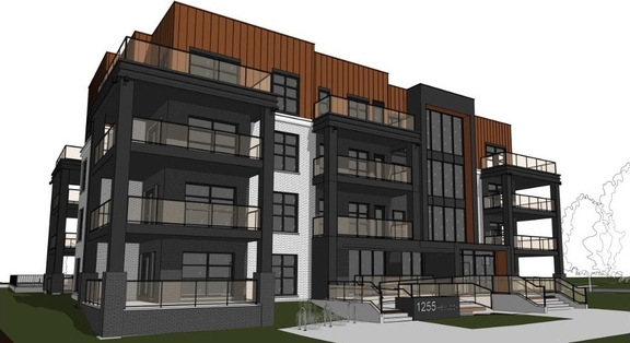 Rendering of building from page 11 of the file '2024-08-21 - Design Brief - D07-12-24-0090'