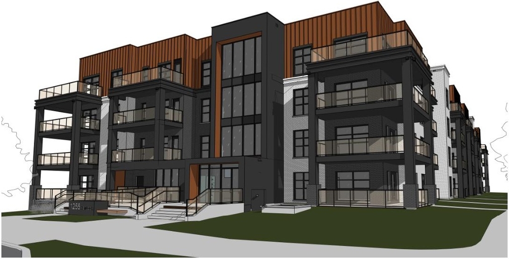 Rendering of building from page 11 of the file '2024-08-21 - Design Brief - D07-12-24-0090'