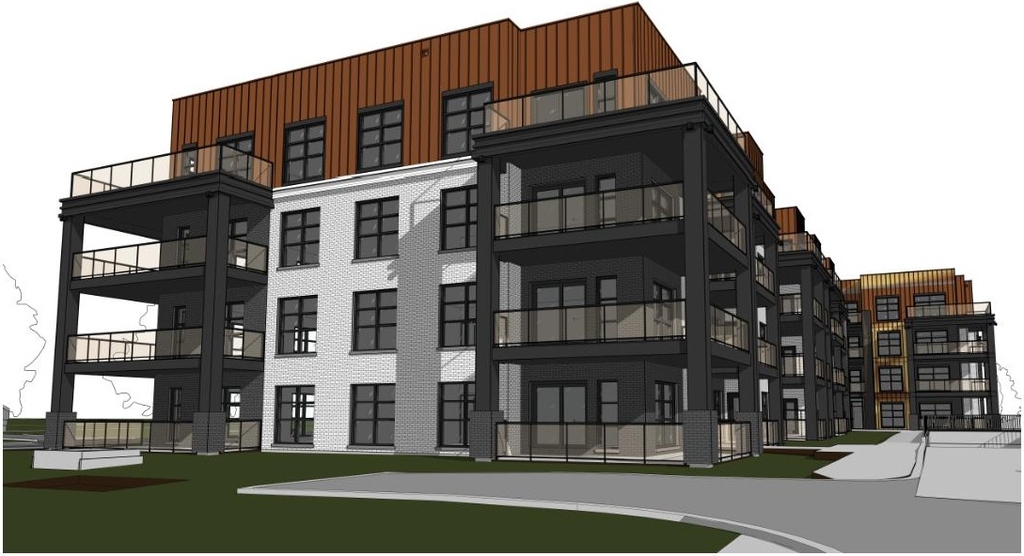Rendering of building from page 12 of the file '2024-08-21 - Design Brief - D07-12-24-0090'