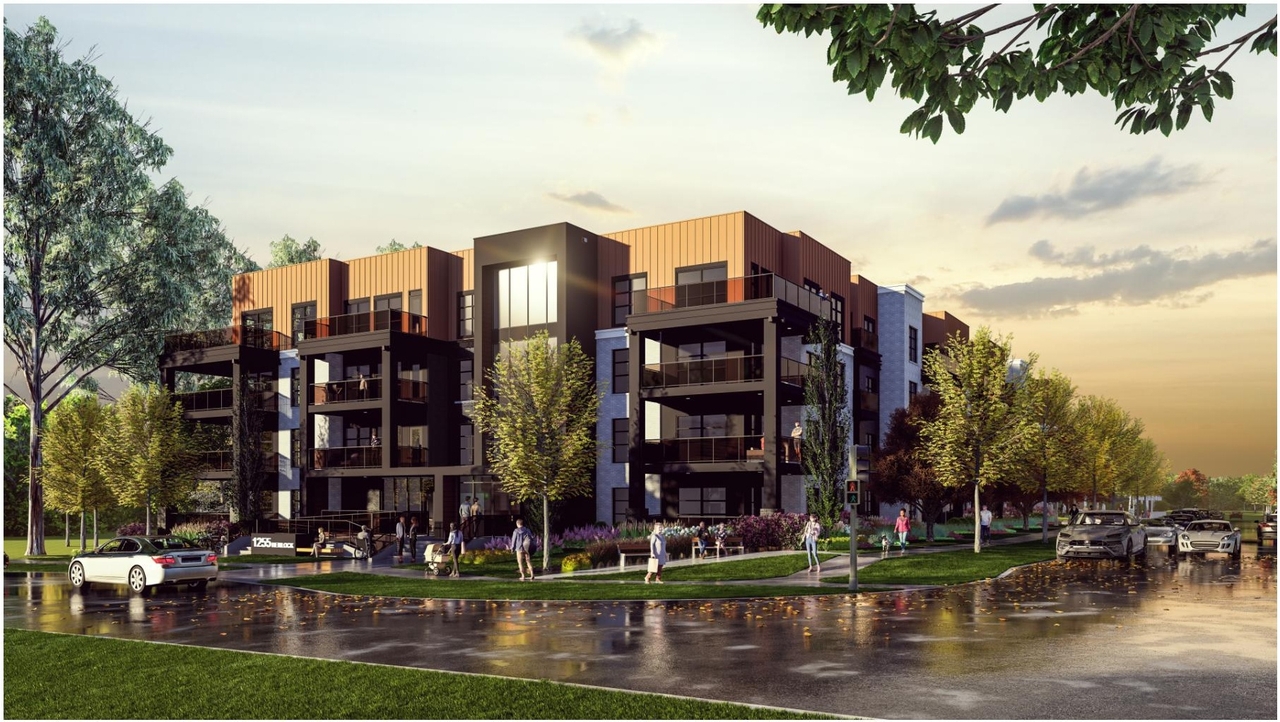 Rendering of building from page 18 of the file '2024-08-21 - Design Brief - D07-12-24-0090'