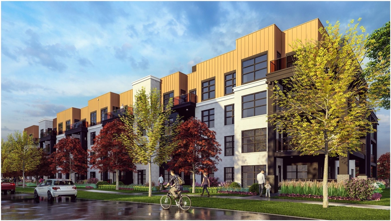 Rendering of building from page 19 of the file '2024-08-21 - Design Brief - D07-12-24-0090'