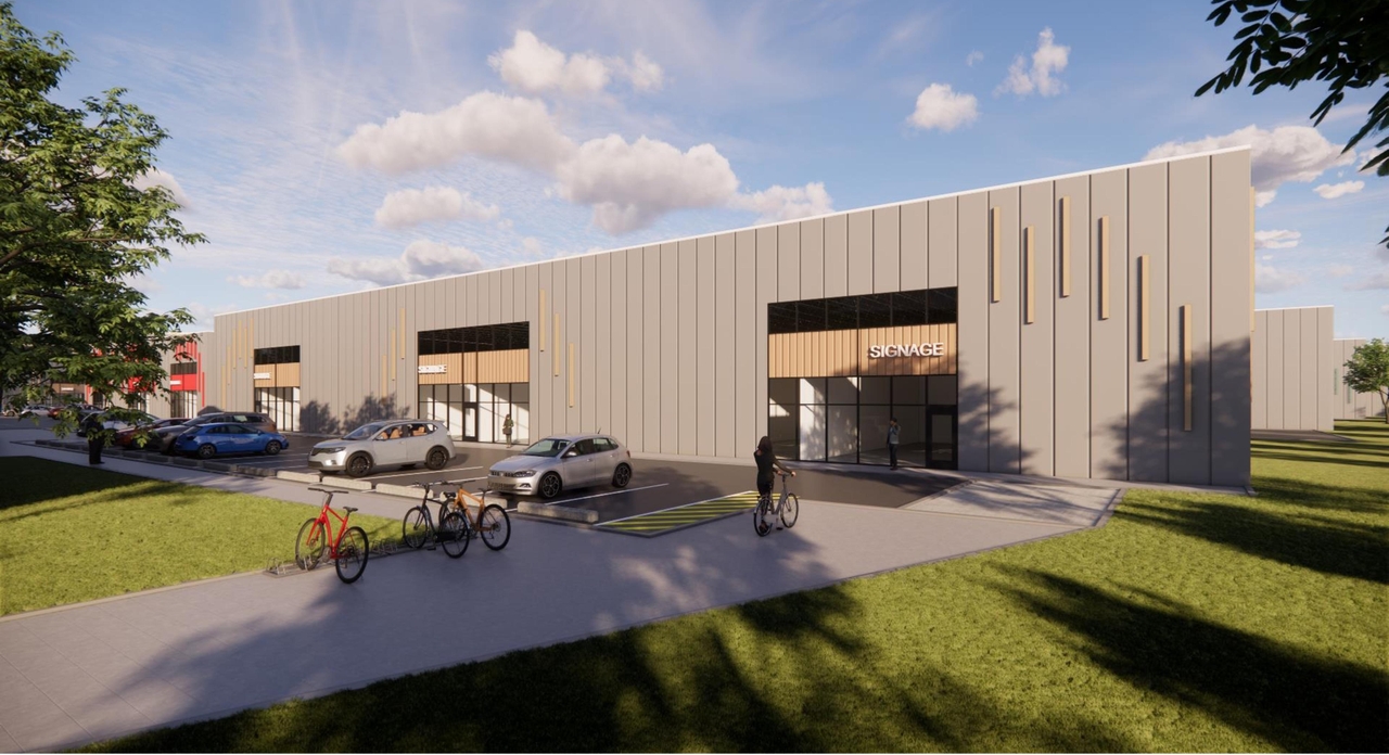 Rendering of building from page 7 of the file '2024-08-27 - Site Context and Street Level Visualization Renders - D07-12-24-0096'
