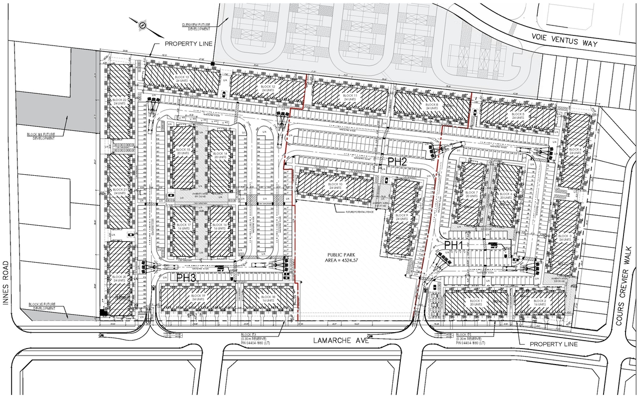 Construction site plan for project from page 17 of the file '2024-11-15 - Urban Design Brief Planning Rationale - D07-12-24-0103'