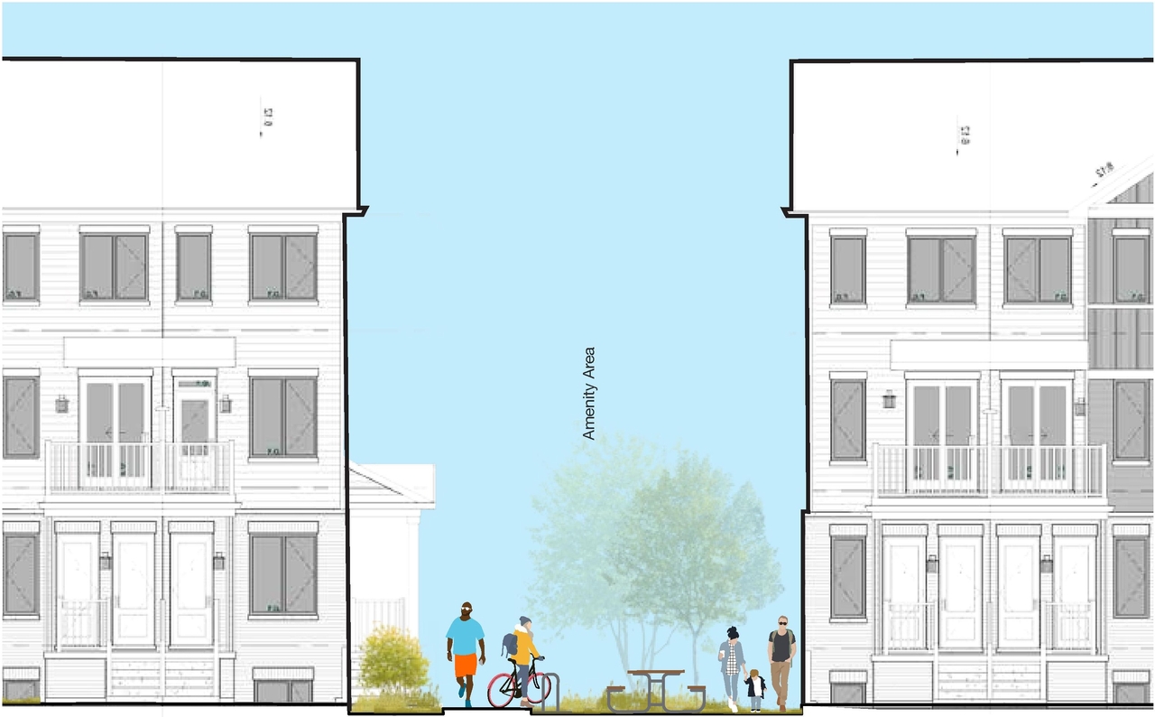Rendering of building from page 35 of the file '2024-11-15 - Urban Design Brief Planning Rationale - D07-12-24-0103'