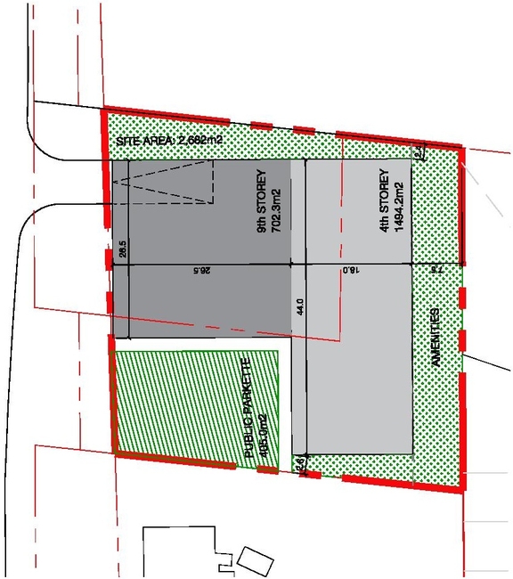 Construction site plan for project from page 40 of the file '2024-11-15 - Urban Design Brief Planning Rationale - D07-12-24-0103'