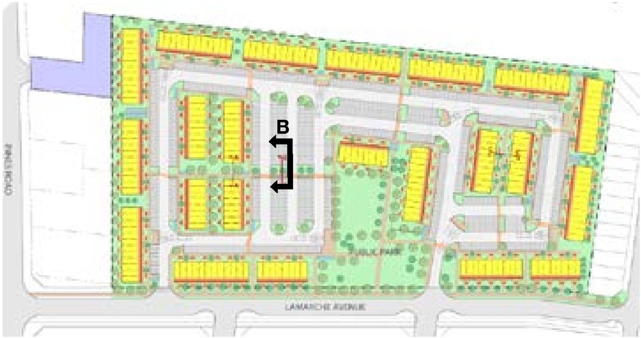 Construction site plan for project from page 36 of the file '2025-04-07 - Urban Design Brief - D07-12-24-0103'