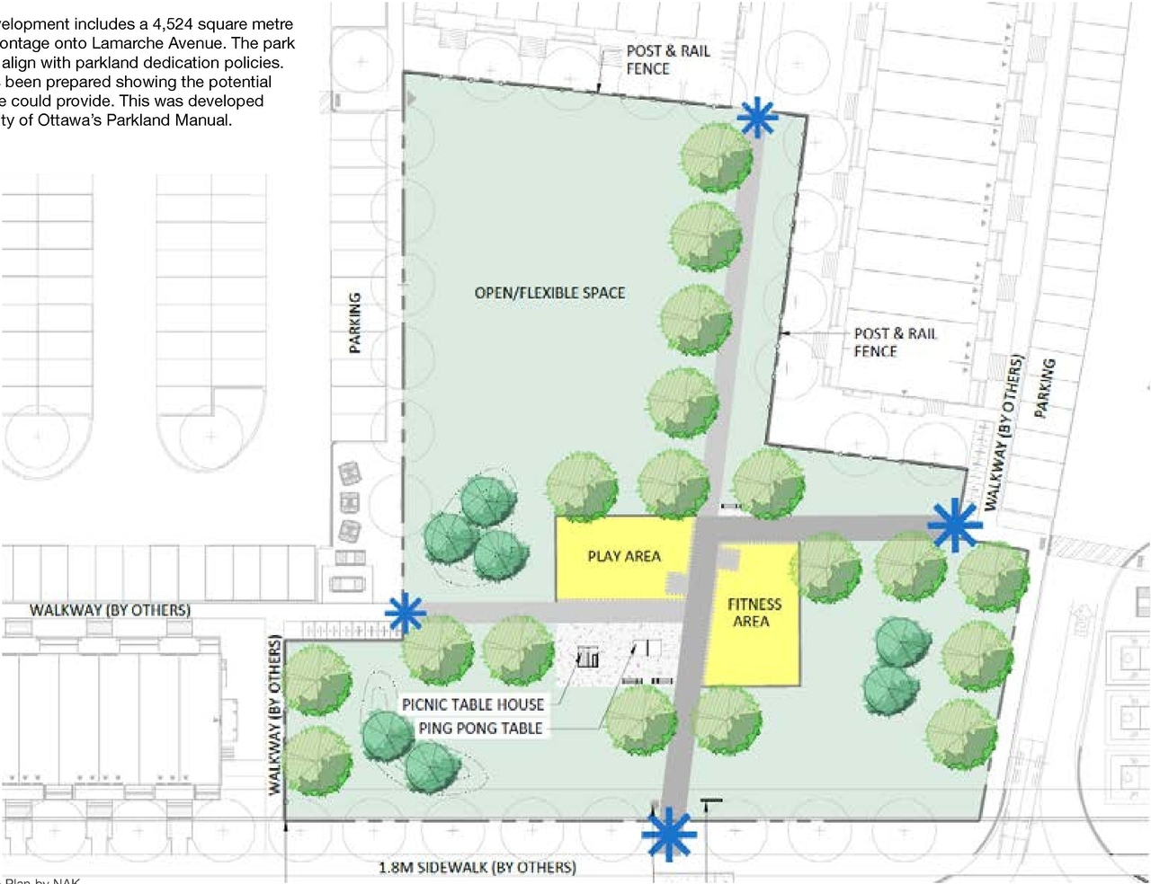 Construction site plan for project from page 41 of the file '2025-04-07 - Urban Design Brief - D07-12-24-0103'