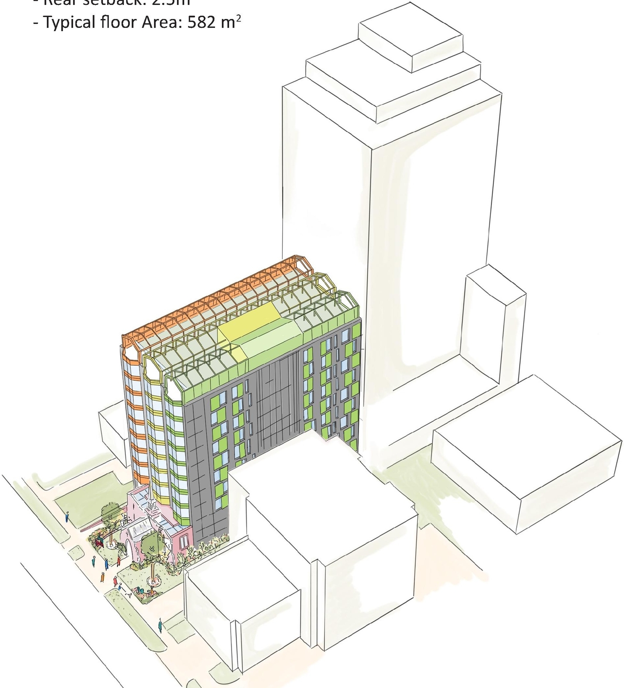 Rendering of building from page 43 of the file '2024-09-19 - Urban Design Review Panel Report - D07-12-24-0107'
