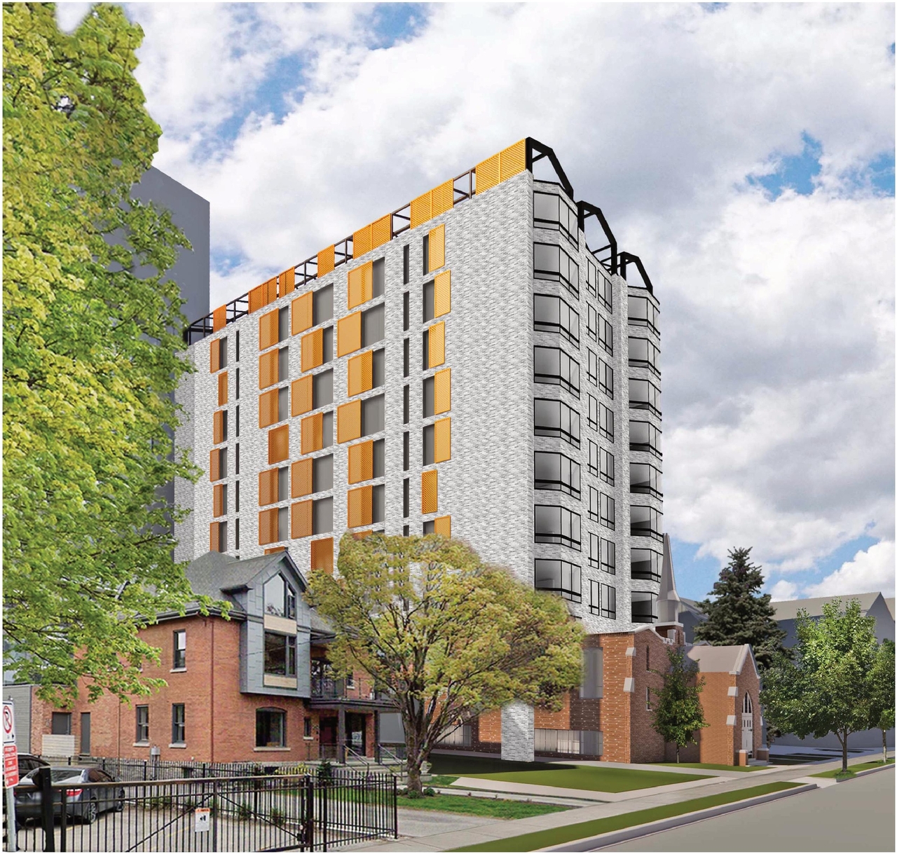 Rendering of building from page 68 of the file '2024-09-19 - Urban Design Review Panel Report - D07-12-24-0107'